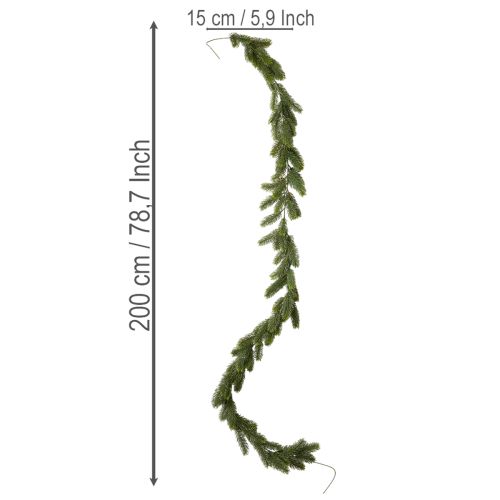 Konstgjord grön grangirlang för festlig dekoration, 200 cm | Floristik24.se