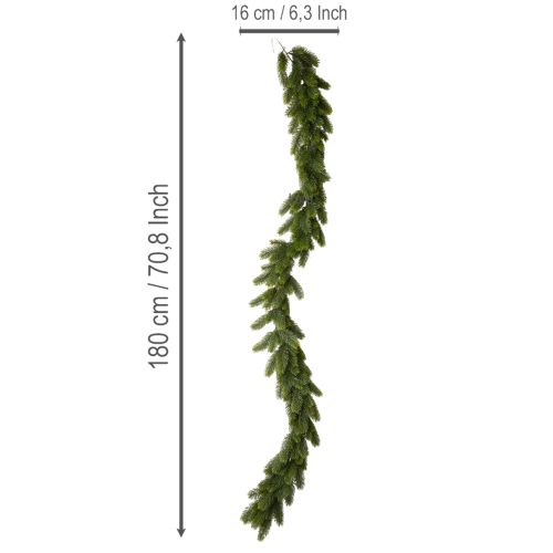 Konstgjord grangirlang, grön, för festlig dekoration, 180 cm | Floristik24.se
