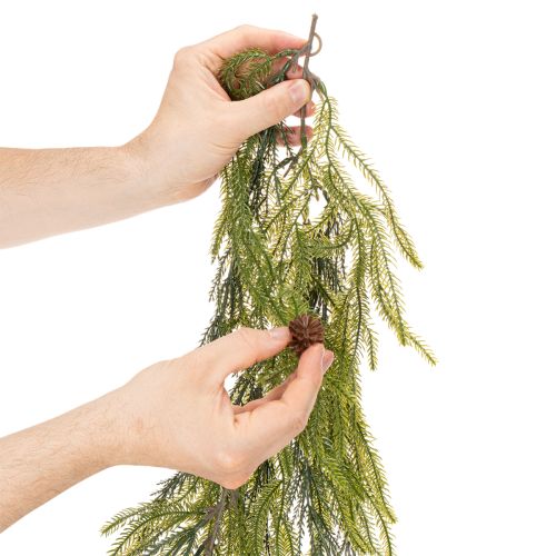 Konstgjord girlang av tallgrän med kottar för adventsdekoration 218 cm | Floristik24.se