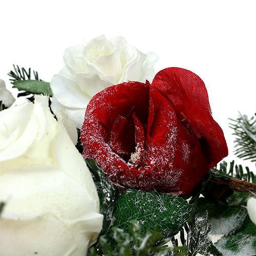 Artikel Grangirland med rosor snöade 180cm