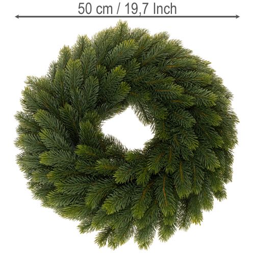 Konstgjord grankrans, grön, rund, 50 cm | Floristik24.se