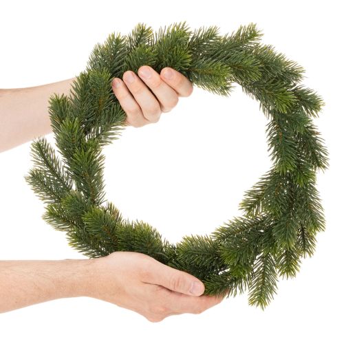Konstgjord grangrön krans för dörrdekoration, 35 cm | Floristik24.se