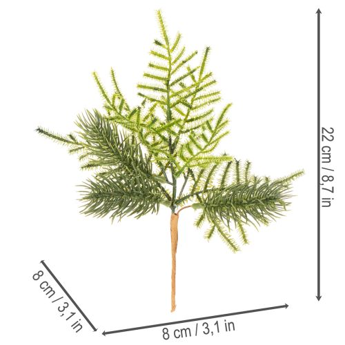 Konstgjord grangren för festlig dekoration, 22 cm, 2 stycken | Floristik24.se