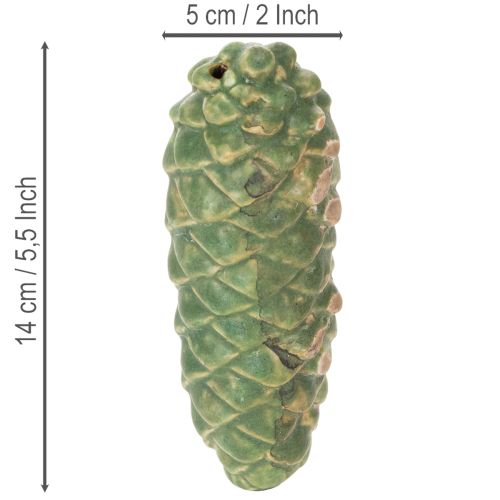 Keramisk tallkottedekoration, bordsdekoration, höst, 14 cm, 3 stycken | Floristik24.se