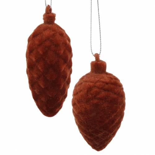 Floristik24 Dekorativa kottar flockade Rooibos 9,5cm/8cm 12 st