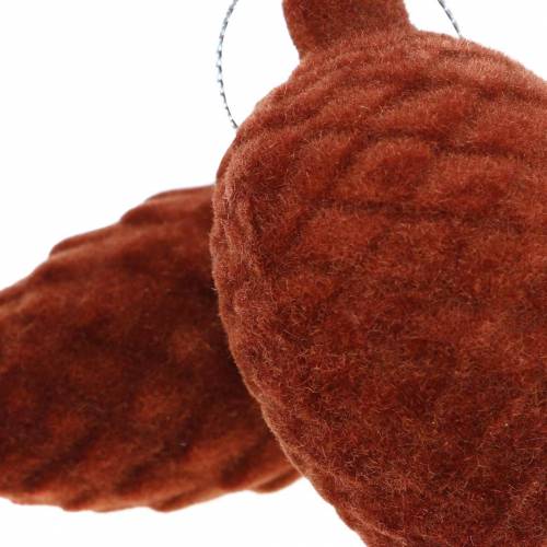 Artikel Dekorativa kottar flockade Rooibos 9,5cm/8cm 12 st