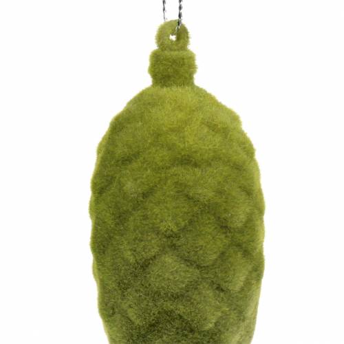 Floristik24 Dekorativa kottar flockade mossgrön 9,5cm/8cm 12 st
