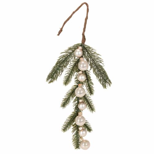 Konstgjord grangren med vita mini julgranskulor, 46 cm, 2 stycken köpa | Floristik24.se