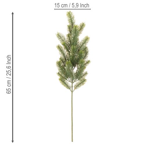 Konstgjord grangren, dekorativ gren, konstgjord som juldekoration, 65 cm, 3 stycken | Floristik24.se