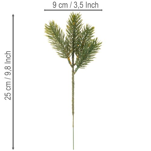 Konstgjord grön grangren för vinterdekorationer, 25 cm, 24 stycken | Floristik24.se
