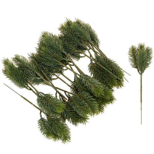 Konstgjord grön grangren för vinterdekorationer, 25 cm, 24 stycken | Floristik24.se