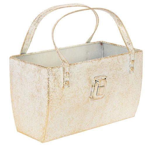 Metallpåse, dekorativ behållare, rektangulär, 26 cm, guld köpa | Floristik24.se