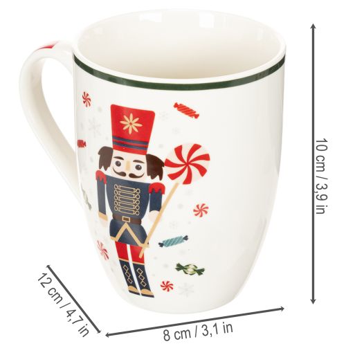 Julmugg med motiv av nötknäppare och polkagrisstång, 10 cm, 2 stycken | Floristik24.se