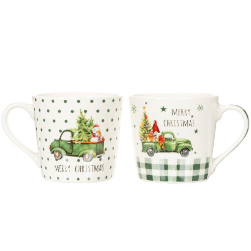 Kaffemugg Merry Christmas julbilmotiv keramikmugg 10cm 2 st | Floristik24.se