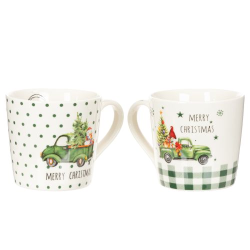 Kaffemugg Merry Christmas julbilmotiv keramikmugg 10cm 2 st | Floristik24.se