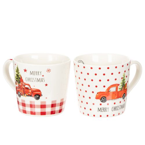 Julmugg med bil och julgran, keramikmuggar, 10 cm, 2 stycken köpa | Floristik24.se