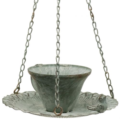 Trädgårdsdekorationskopp för upphängning av metall vintage look Ø21cm