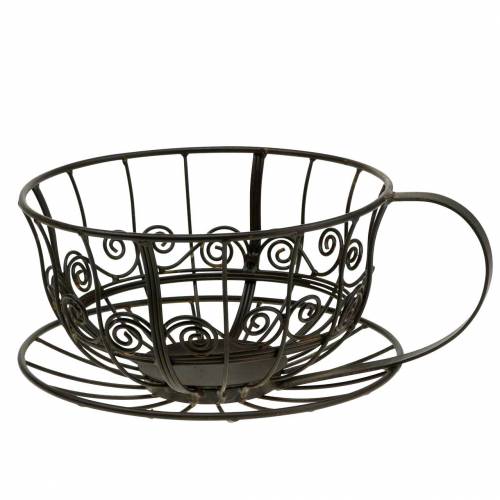Floristik24 Dekorativ kopp mörkbrun Ø23cm H13,8cm