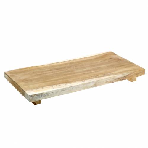 Floristik24 Dekorativ bricka teak natur 38×18cm