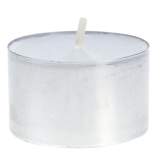 Floristik24 Värmeljus 75 stycken vita i aluminiumskål brinntid 8 timmar