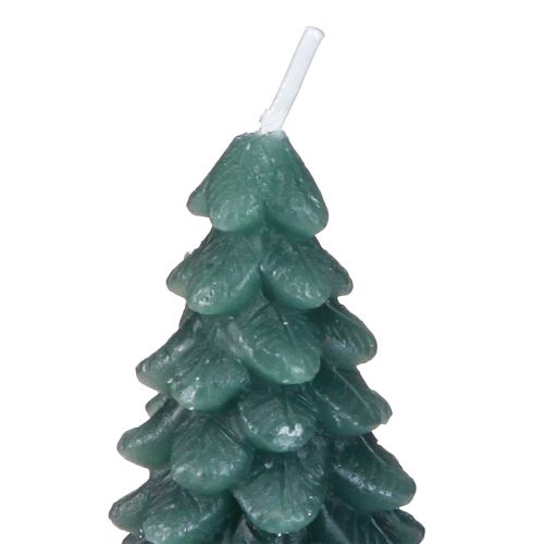 Artikel Värmeljus julgran grön snöig 6,5cm 8st
