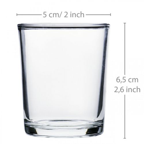 Floristik24 Värmeljusglas klar Ø5cm H6,5cm 24 st