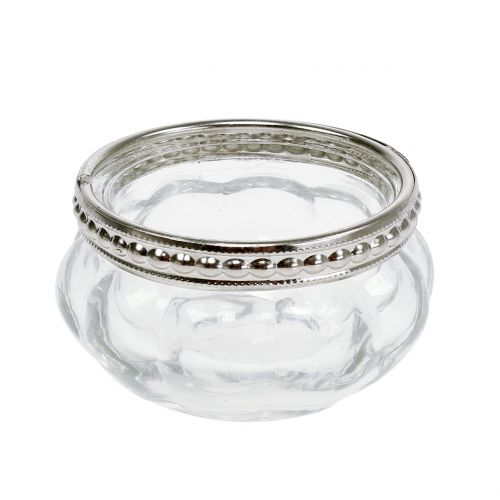 Floristik24 Värmeljusglas transparent Ø6cm H3,5cm