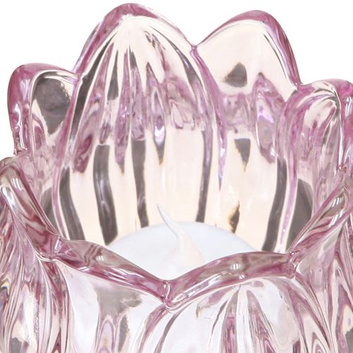 Artikel Värmeljusglas tulpan värmeljushållare glas lila Ø7cm H16cm 2st