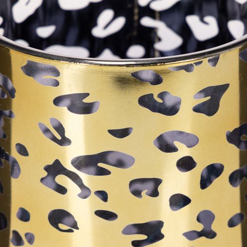 Glasljushållare med leopardmönster för bordsdekoration, 12 cm | Floristik24.se