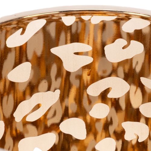 Glasljushållare med leopardmönster, 12 cm | Floristik24.se