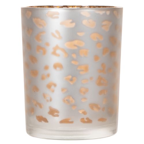 Glasljushållare med leopardmönster, 12 cm | Floristik24.se
