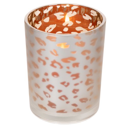 Glasljushållare med leopardmönster, 12 cm | Floristik24.se