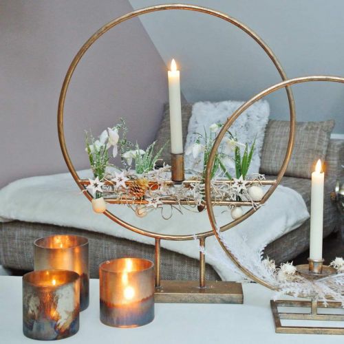 Floristik24 Värmeljusglas, ljushållare, glaslykta antikt utseende Ø10cm H10,5cm 2st