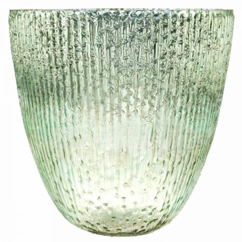 Floristik24 Ljusglas lykta blågrönt bordsdekorationsglas Ø21cm H21.5cm