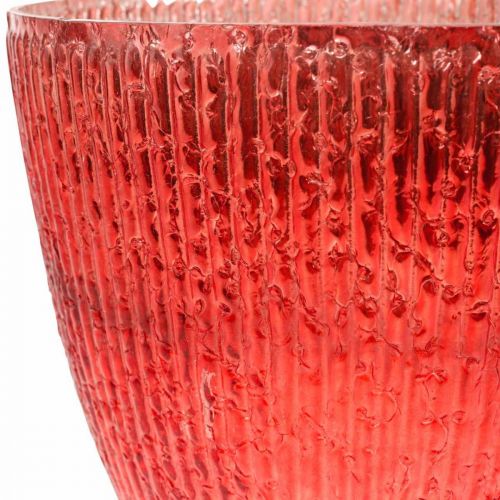 Artikel Ljuslykta lykta röd glas deco vas Ø21cm H21.5cm