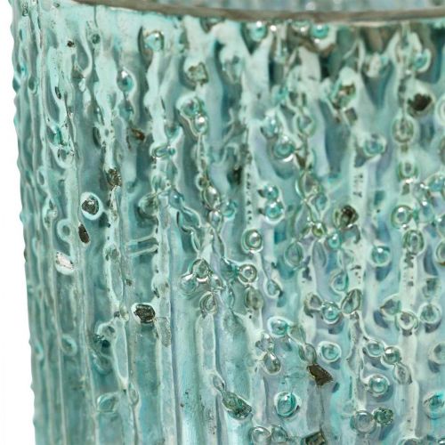 Floristik24 Väreljus glas blå lykta glas ljus dekoration 8cm