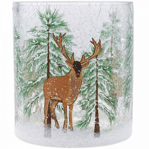Artikel Värmeljushållare glas Julsprakande värmeljusglas H13cm
