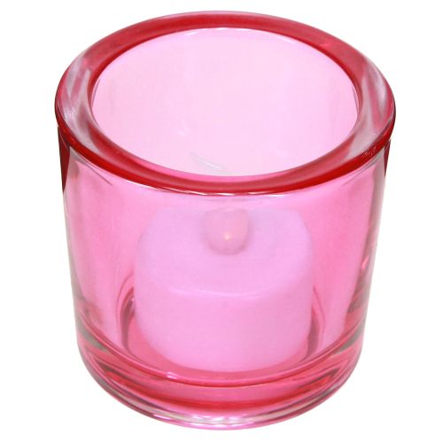 Artikel Värmeljushållare glaslyktor färgade assorterade Ø6,5cm H6cm 6st