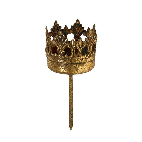 Floristik24 Värmeljushållare guld antik Ø3,8cm H9,5cm 1 st