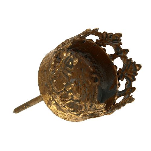 Floristik24 Värmeljushållare guld antik Ø3,8cm H9,5cm 1 st