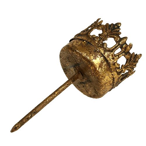 Floristik24 Värmeljushållare guld antik Ø3,8cm H9,5cm 1 st