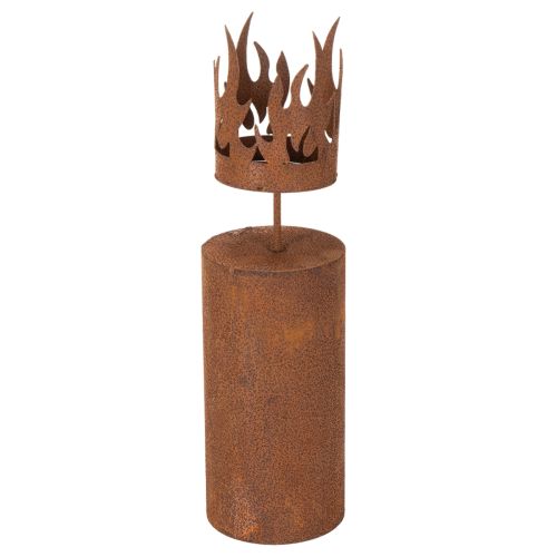 Värmeljushållare, ljusformad, rostdekoration, patinerad metall, H36cm köpa | Floristik24.se
