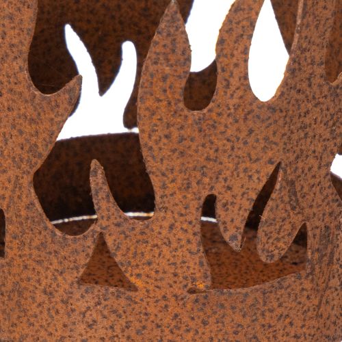 Värmeljushållare, ljusformad, rostdekoration, patinerad metall, H36cm | Floristik24.se