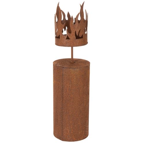 Värmeljushållare, ljusformad, rostdekoration, patinerad metall, H36cm | Floristik24.se