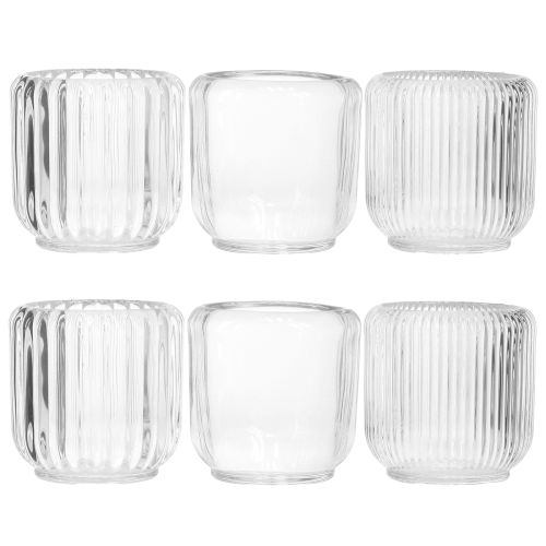 Artikel Värmeljusstake ljusstake glas klar Ø8cm H8cm 6 st