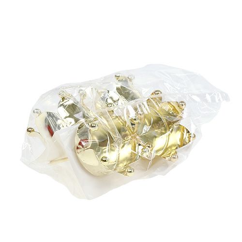 Floristik24 Värmeljushållare kronguld Ø4,8cm 4st
