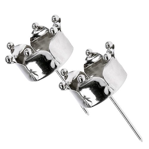 Artikel Värmeljushållare krona silver Ø4,8cm 4 st