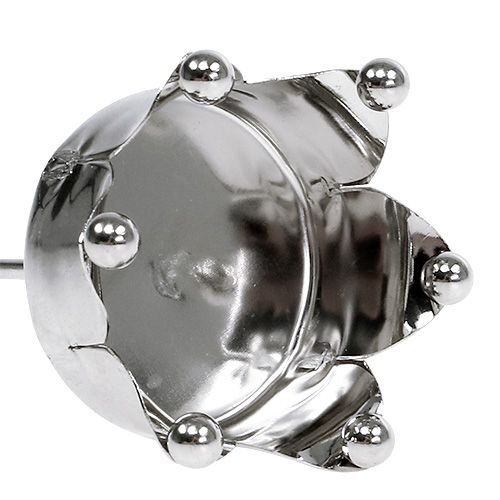 Artikel Värmeljushållare krona silver Ø4,8cm 4 st