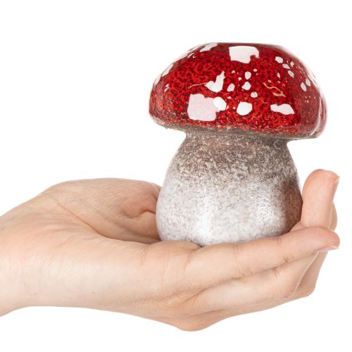 Dekorativ svamp, flugsvamp, värmeljushållare som bordsdekoration, 9 cm | Floristik24.se