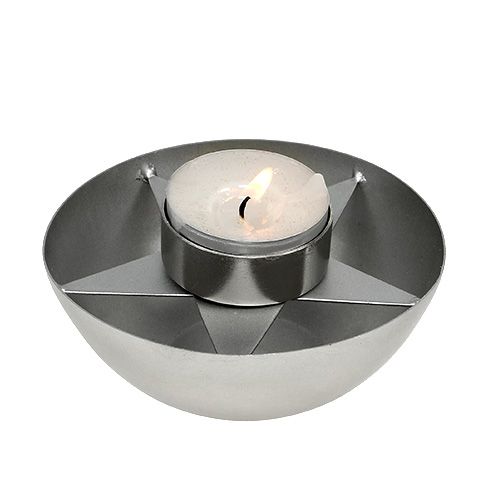 Floristik24 Värmeljushållare silver Ø10cm H4cm 1st